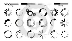 Load icon. Loading circle website buffer loader or preloader. Vector download or upload status icon