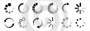 Load icon. Loading circle website buffer loader or preloader. Vector download or upload status icon