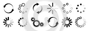 Load icon. Loading circle website buffer loader or preloader. Vector download or upload status icon