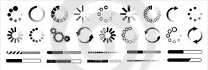 Load icon. Loading circle website buffer loader or preloader. Vector download or upload status icon