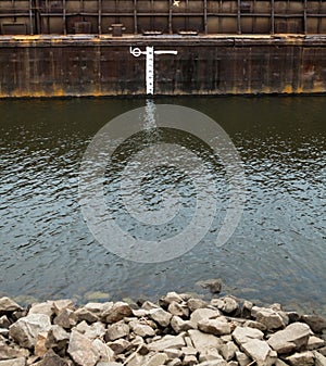 Load line marks and lines on a ship