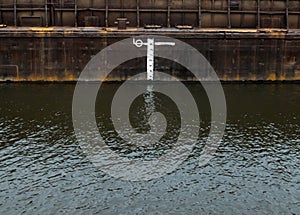 Load line marks and lines on a ship