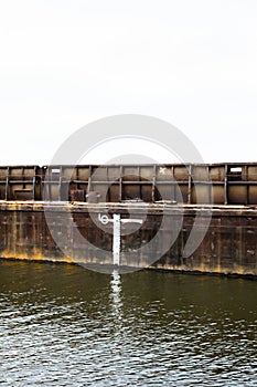Load line marks and lines on a ship