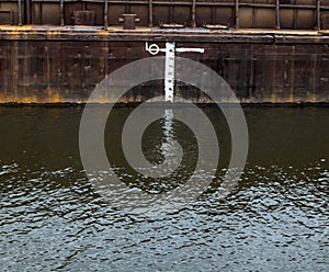 Load line marks and lines on a ship