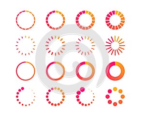 Load or preloader icon. Download or upload status. Circle website buffer loader icon. Vector