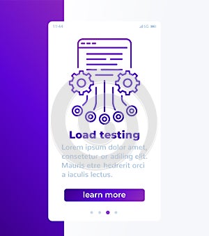 load testing banner design with line icon photo