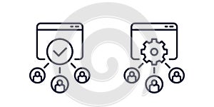 load testing icon, users accessing service photo