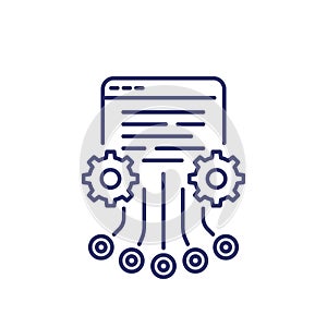load testing line icon, multiple users access photo