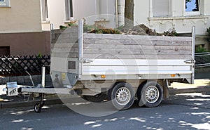 Loaded car trailer