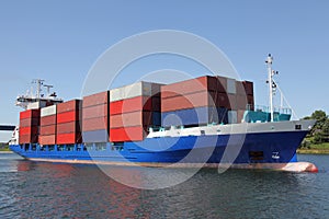 Loaded container ship