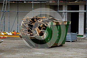 Loaded garbage dumpster