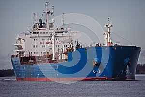 Loaded Oil Tanker Headed to Sea