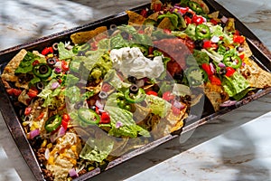 Loaded Toppings Beef Nachos