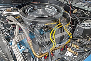 Loaded V8 engine compartment