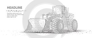 Loader. Abstract 3d wheel heavy loader illustration isolated on white.