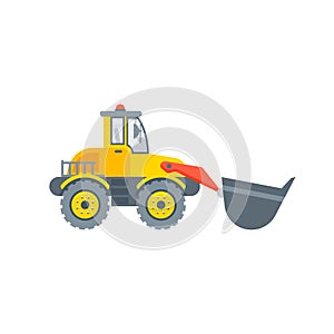 Loader with bucket illustration side view