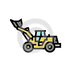 loader construction car vehicle color icon vector illustration