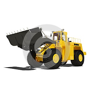 Loader excavator construction isolated