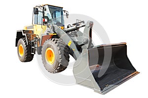 Loader excavator construction machinery equipment isolated