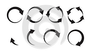 Loader icon. Circle arrows. Progress bar symbol photo