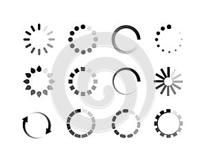 Loader icon vector circle button. Load sign ymbol progress bar for upload download round process