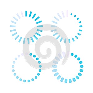 Loader or loading icon rotating indicator for animated downloading process symbol vector, preloader circle bar