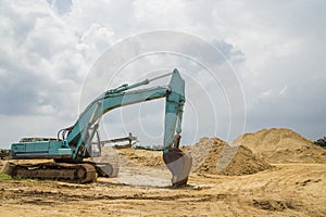 Loader is working in the construction site