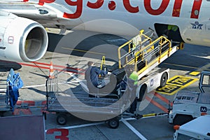 Loading aircraft in Vaclav Havel Prague Airport