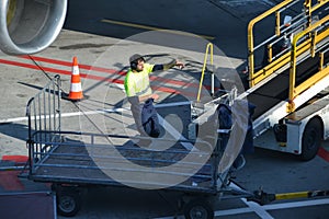 Loading aircraft in Vaclav Havel Prague Airport