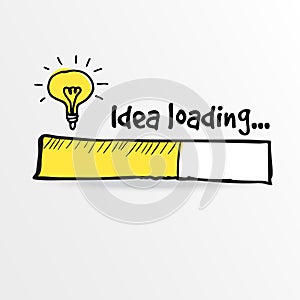 Loading bar with bulb, creativity, big idea,