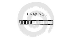 Loading bar doodle icon. Progress loading bar. Hand drawn sketch. Vector illustration on white background.