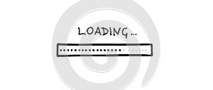 Loading bar doodle icon. Progress loading bar. Hand drawn sketch. Vector illustration on white background.