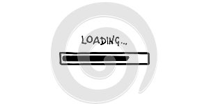 Loading bar doodle icon. Progress loading bar. Hand drawn sketch. Vector illustration on white background.