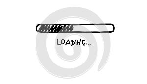 Loading bar doodle icon. Progress loading bar. Hand drawn sketch. Vector illustration on white background.