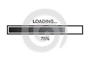 75% loading bar flat icon