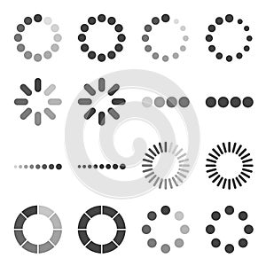 Loading Bar icon set, vector symbol. photo