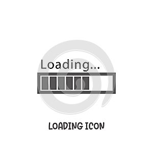 Loading bar progress icon simple flat style vector illustration