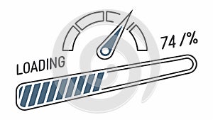 Loading Bar Progress Indicator Tech Interface UI, vector design Generative AI