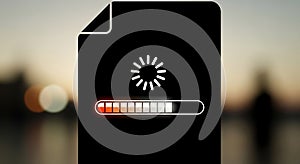 Loading Bar and Spinner on Black File Icon progress