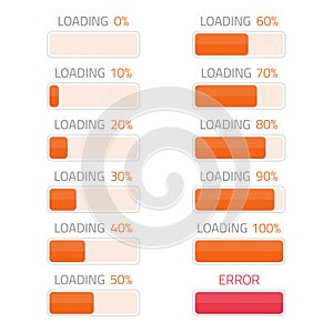 Loading bars elements set.