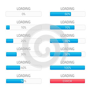 Loading bars elements set.