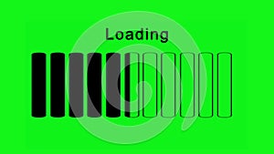 Loading bars horizontally - green screen effect