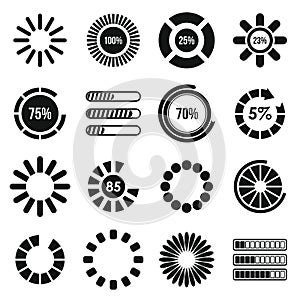 Loading bars and preloaders icons set