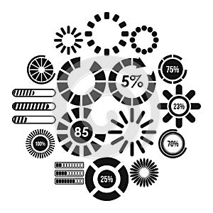 Loading bars and preloaders icons set