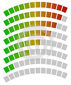 Loading bars, progress, strength indicators, generic meters. Spe
