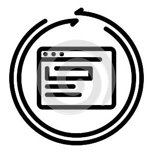 Loading browser icon, outline style