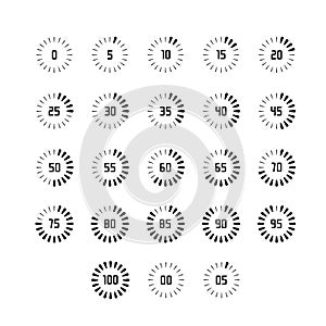 Loading, buffering, progress wheel icons