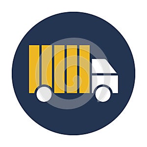 Loading cargo, cargo, delivery truck, delivery fully editable vector icon