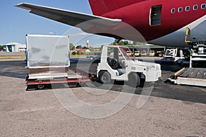 Loading cargo plane