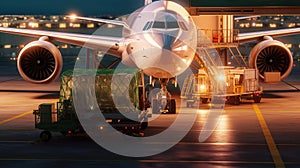 Loading cargo planes at the airport with Ai Generated